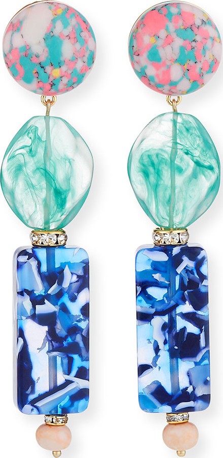 Lele Sadoughi Linear Stacked Drop Earrings