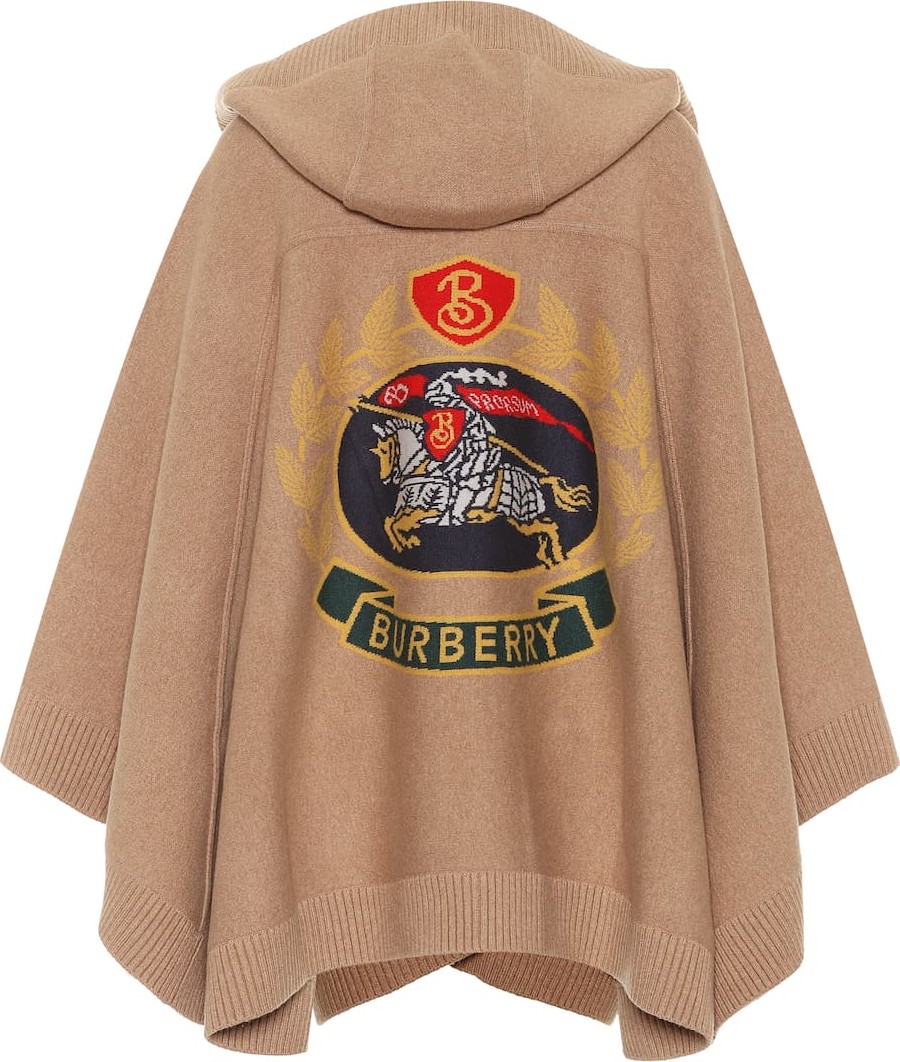 Burberry London England Jacquard wool-blend cape
