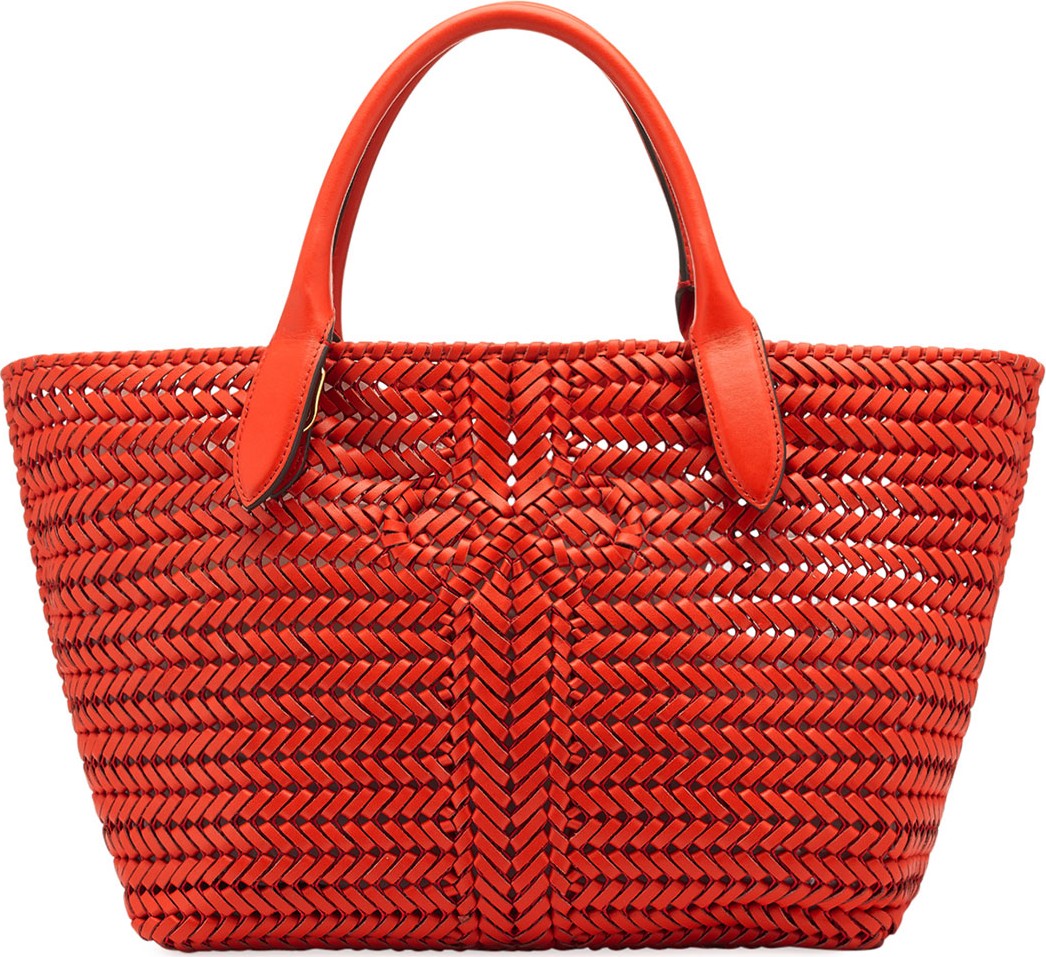 Anya Hindmarch The Neeson Woven Tote Bag  Red