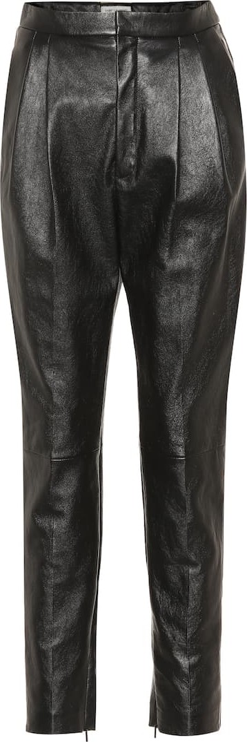 Saint Laurent High-rise leather straight pants
