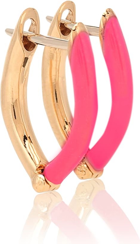 Melissa Kaye Cristina 18kt gold hoop earrings