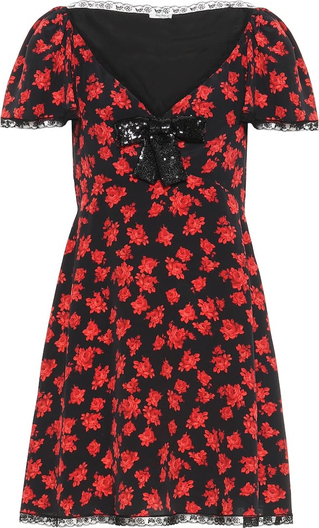 Miu Miu Floral silk minidress
