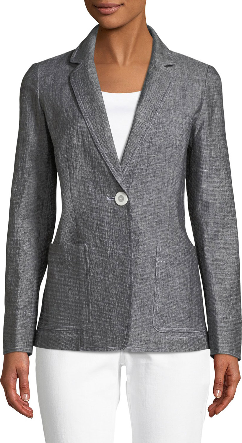 Lafayette 148 New York Alba One-Button Blazer