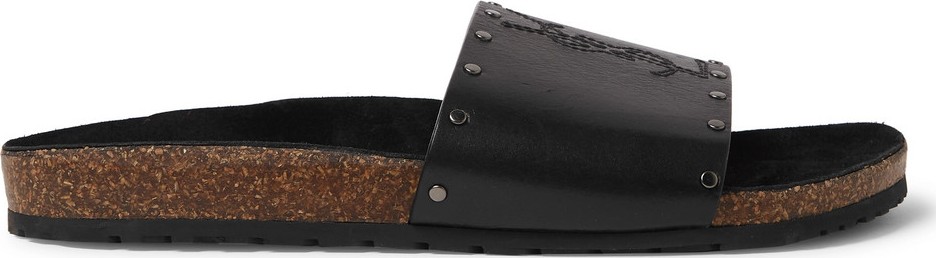 Saint Laurent Studded Leather Slides