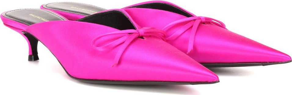Balenciaga Knife satin mules