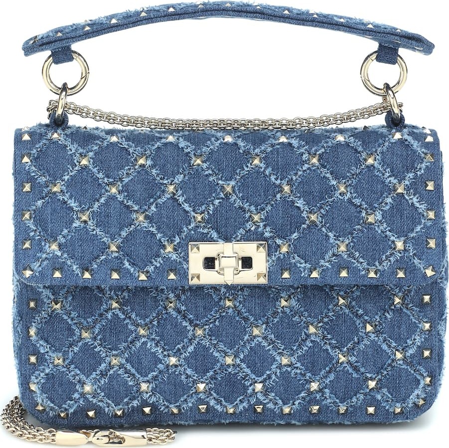 Valentino Valentino Garavani Rockstud Spike Medium denim shoulder bag