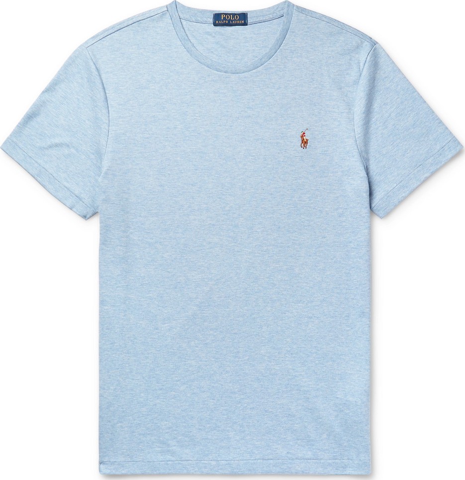 Polo Ralph Lauren Slim-Fit Logo-Embroidered Mélange Pima Cotton-Jersey T-Shirt