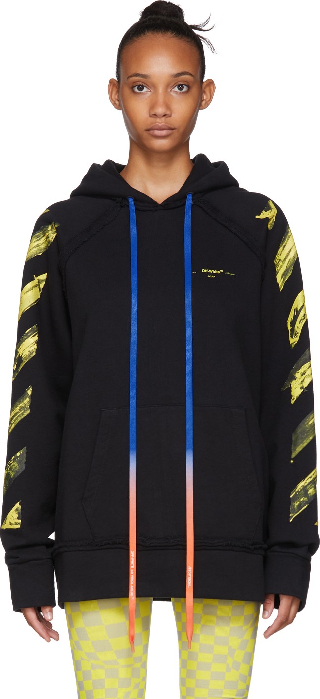 Off White Black Acrylic Arrows Slim Hoodie