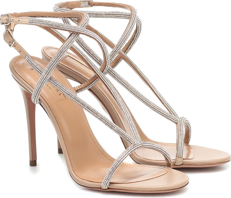 Aquazzura Moondust 105 leather sandals
