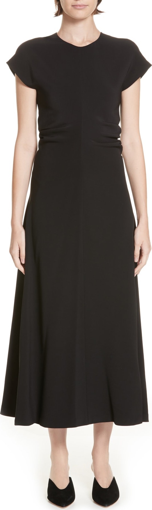 Rosetta Getty Ruched Stretch Cady Dress