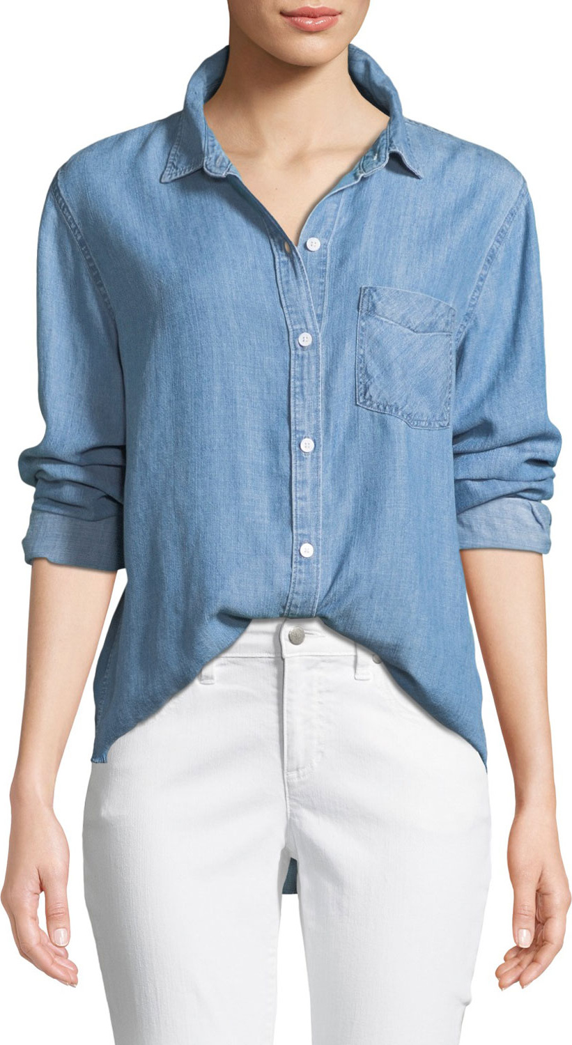 RAILS Ingrid Raw-Edge Button-Front Shirt
