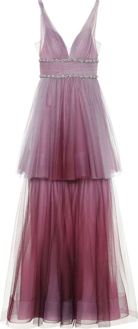 Marchesa Notte Embellished tulle gown