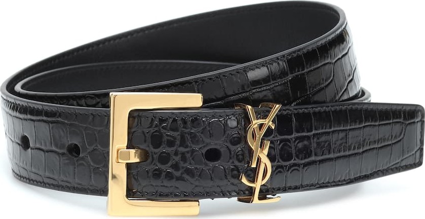 Saint Laurent Monogram leather belt