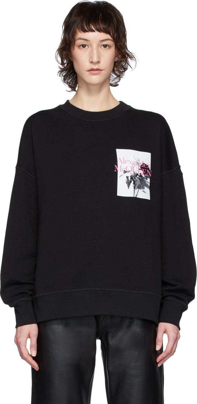Alexander McQueen Black Floral Sweatshirt