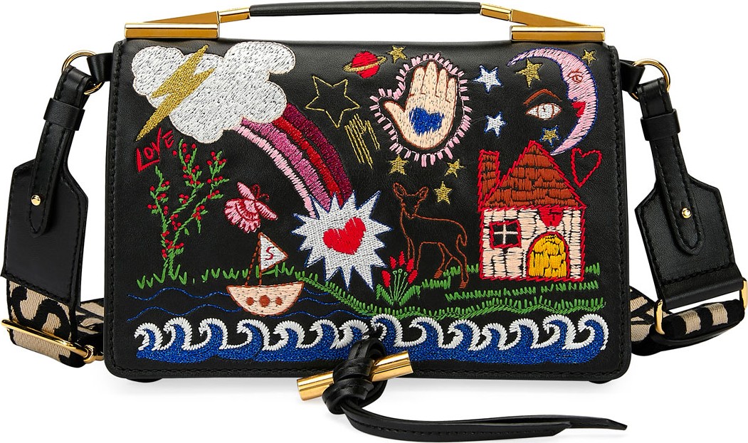 Stella McCartney Small Alter Napa Scenery Embroidered Shoulder Bag