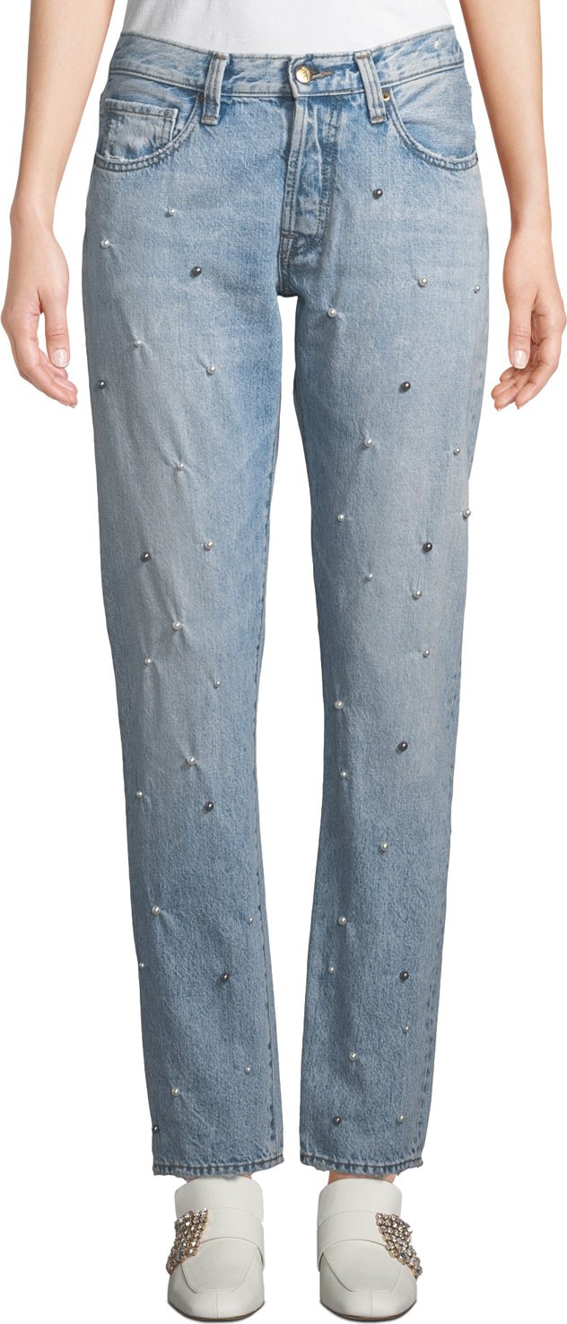 PRPS El Camino Tapered Boyfriend Jeans with Pearl Details