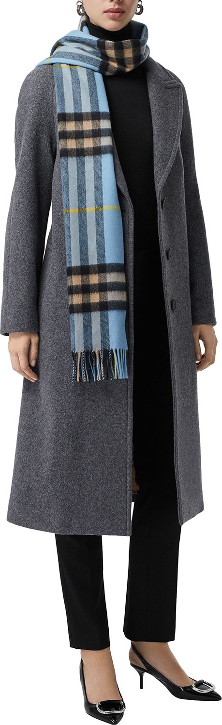 Burberry London England Giant Check Cashmere Scarf