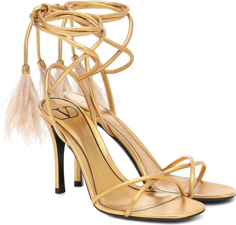 Valentino Valentino Garavani Upflair metallic leather sandals