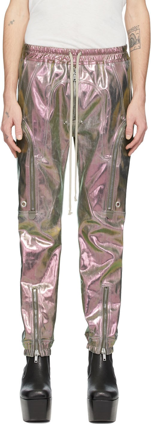 Rick Owens Green & Purple Iridescent Bauhaus Cargo Pants