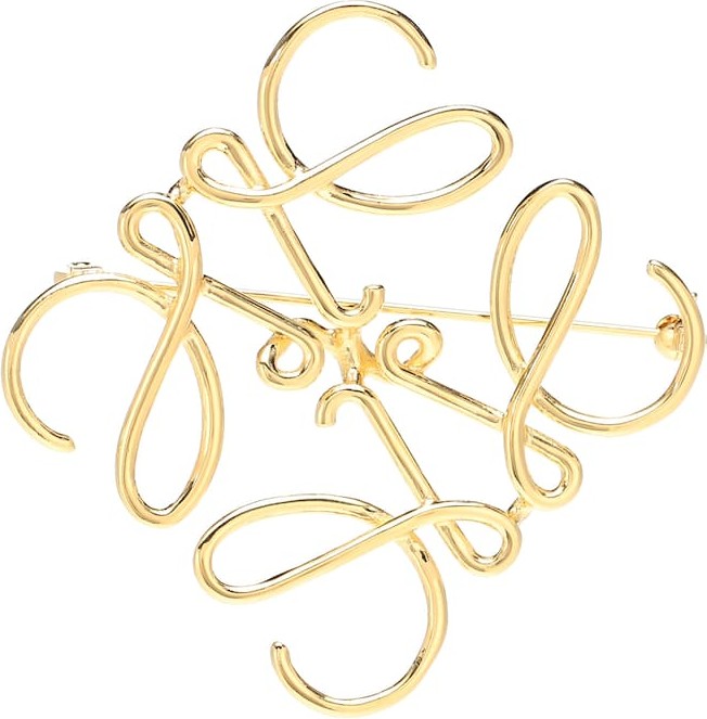 LOEWE Gold-plated logo brooch