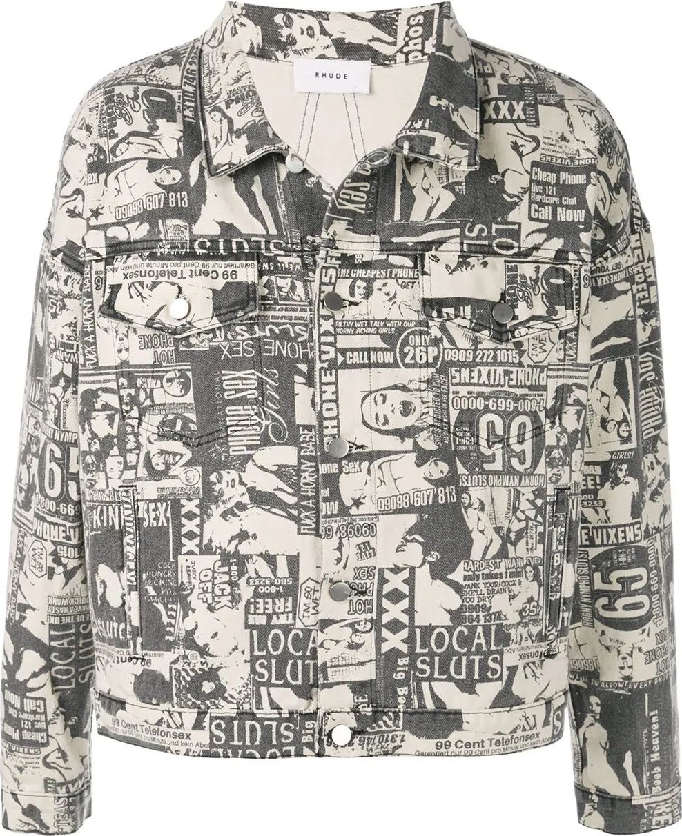 RHUDE Animated denim trucker jacket