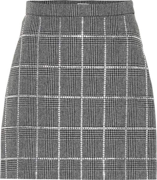 Miu Miu Embellished wool-blend miniskirt