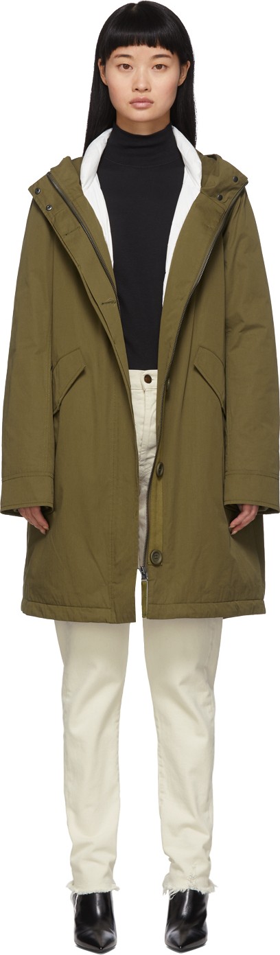 Army By Yves Salomon Green Down Bachette Jacket
