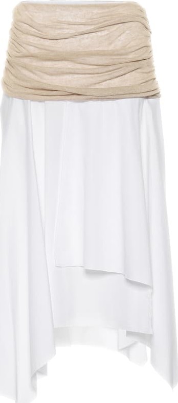 LOEWE Cotton and linen midi skirt