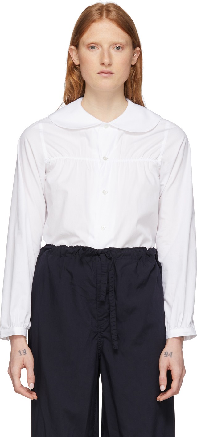Comme Des Garçons Girl White Peter Pan Collar Shirt