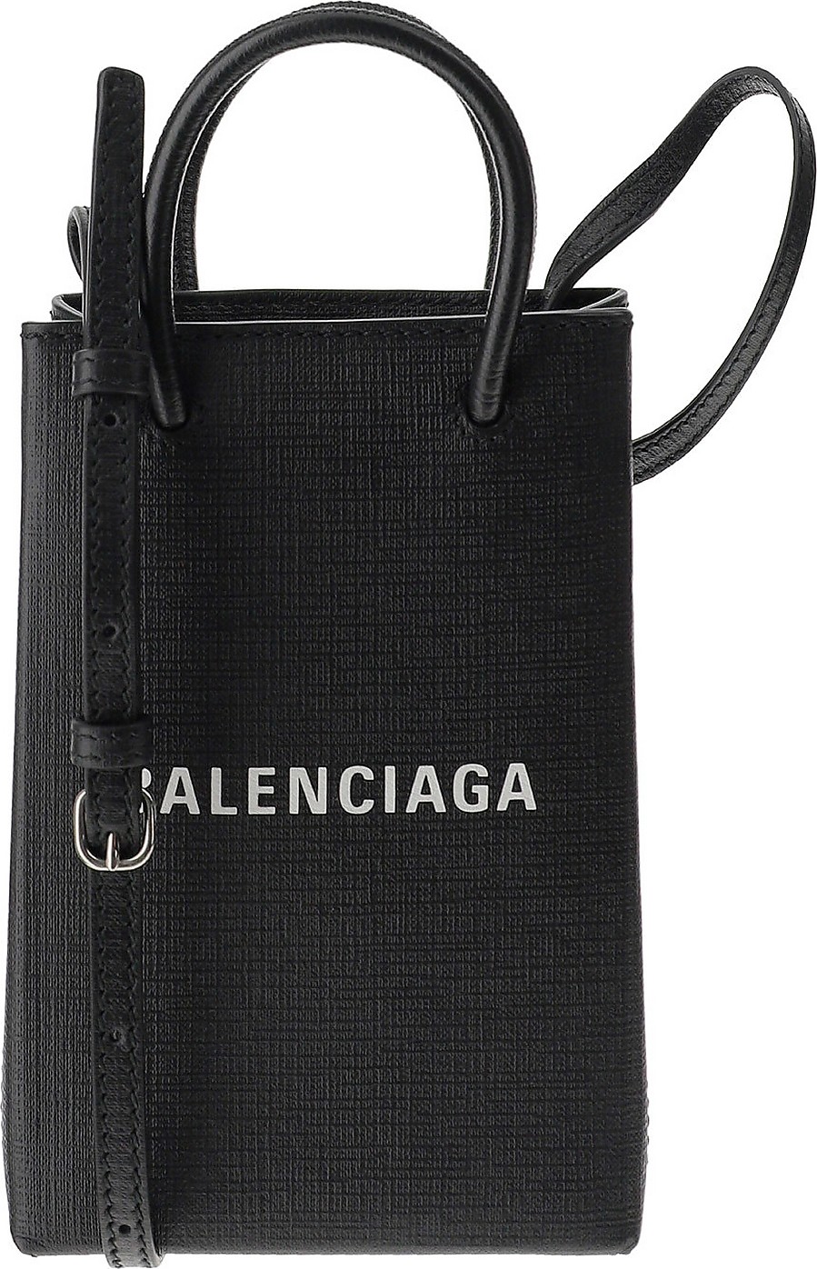Balenciaga Black Phone Holder Shopping Bag