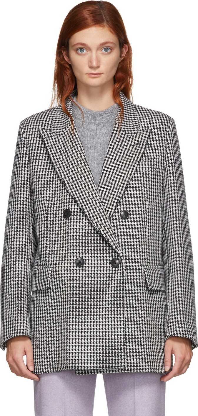 AMI Black & White Oversized Blazer