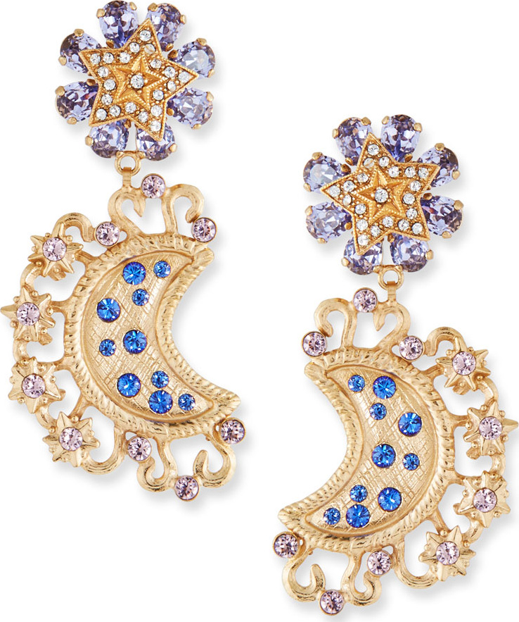 Dolce & Gabbana Lunar Crystal Drop Earrings