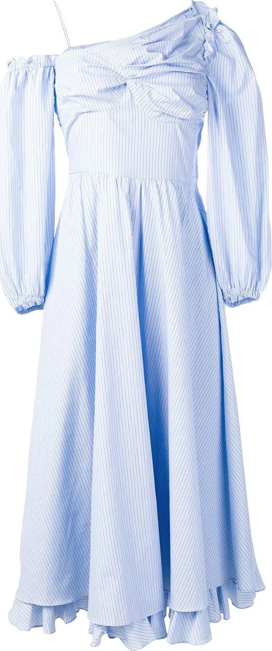 Alexachung pinstripe one shoulder dress