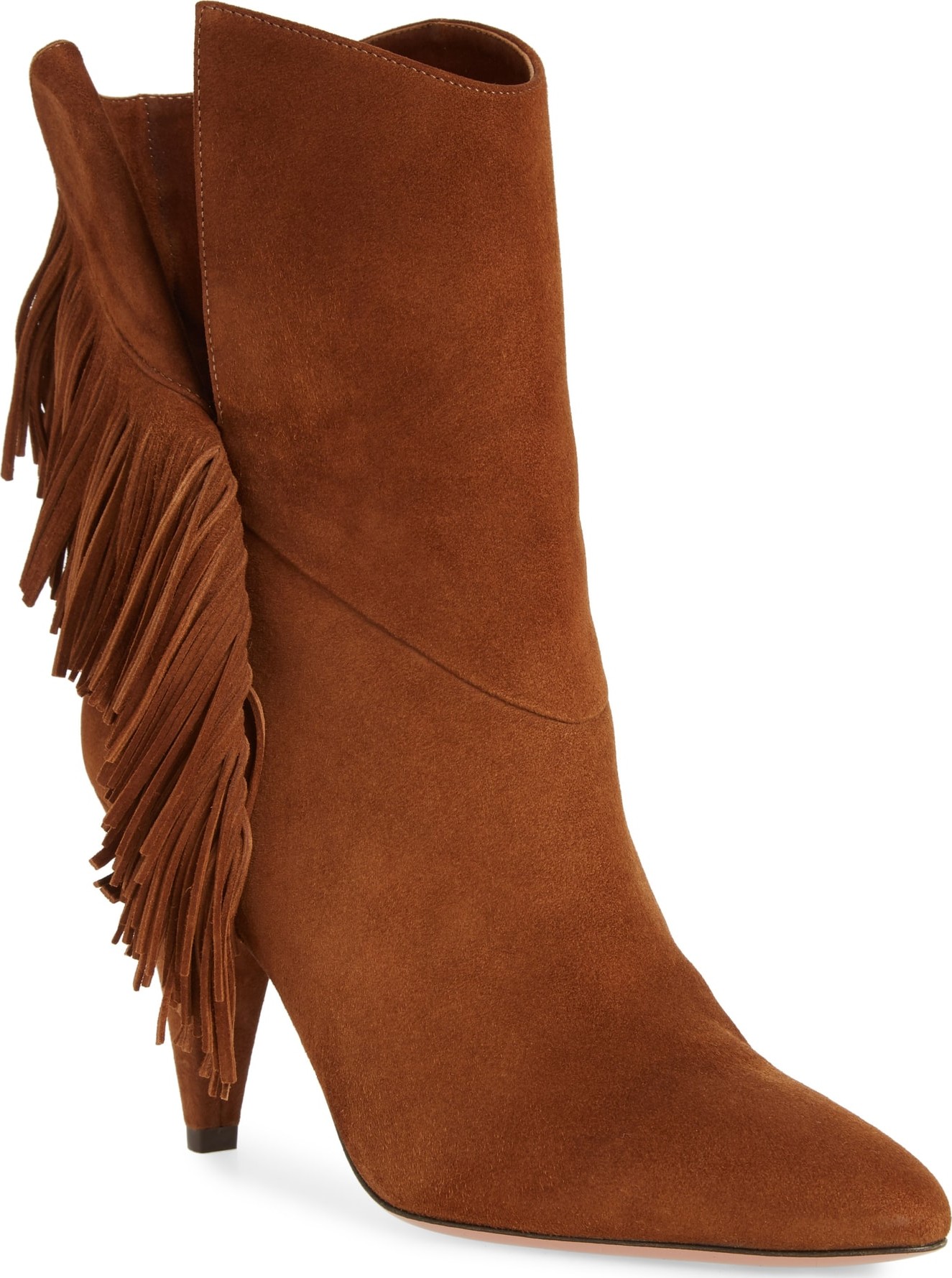 Aquazzura Wild Fringe Almond Toe Bootie