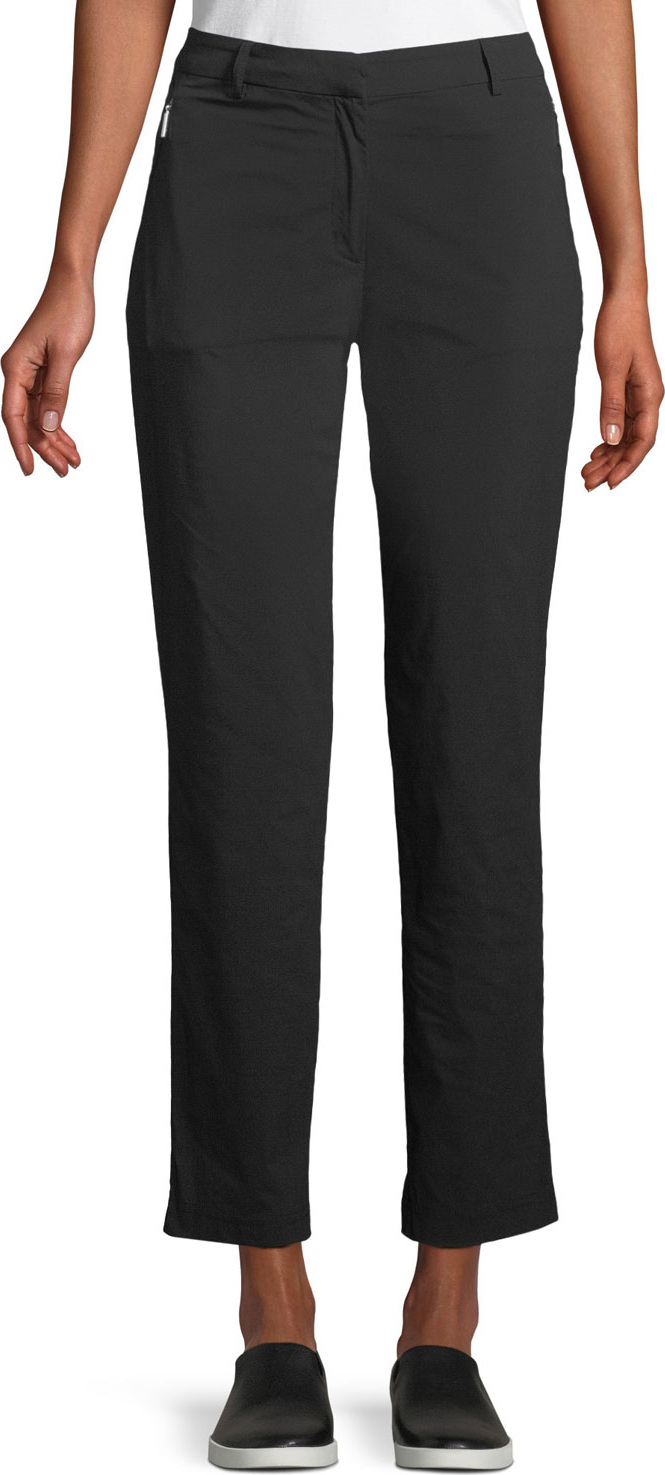 Anatomie Thea Straight-Leg Ankle-Length Pants w/ Side Zip Pockets