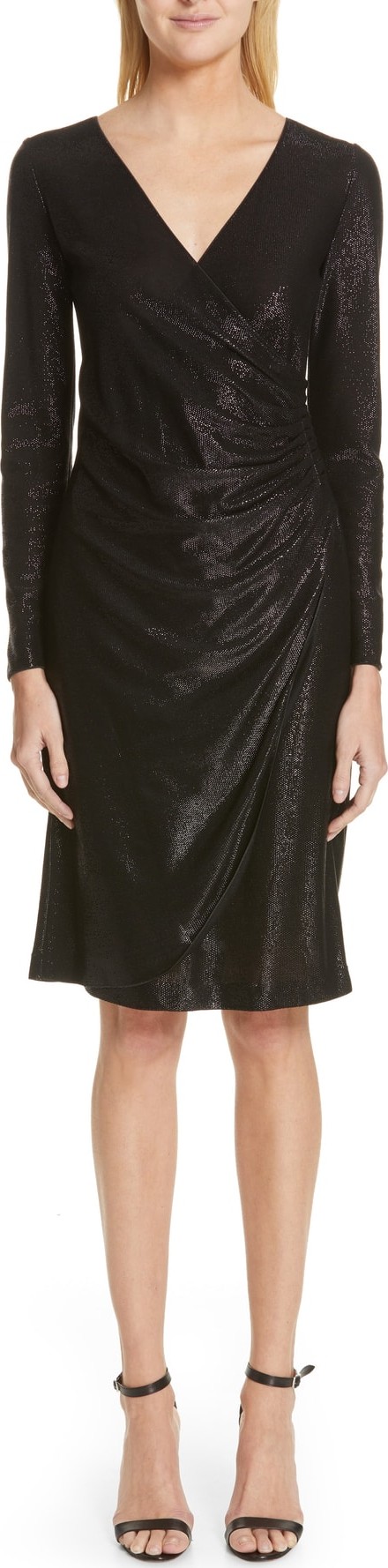 Emporio Armani Metallic Surplice Dress