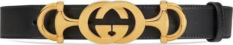 Gucci Leather belt with Interlocking G Horsebit