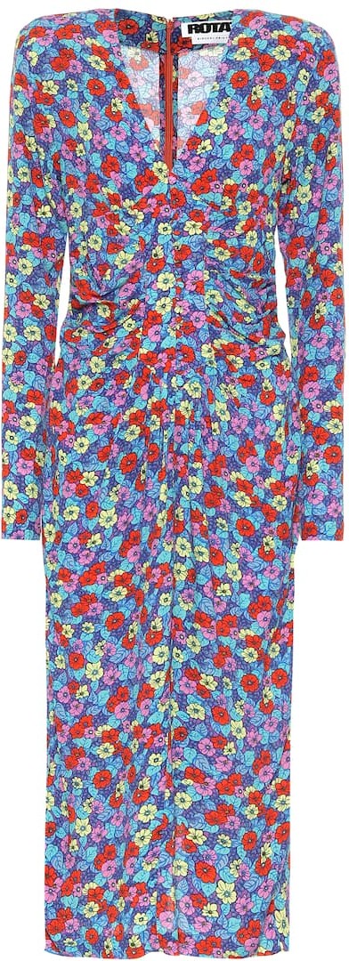ROTATE Birger Christensen Heather floral crêpe midi dress