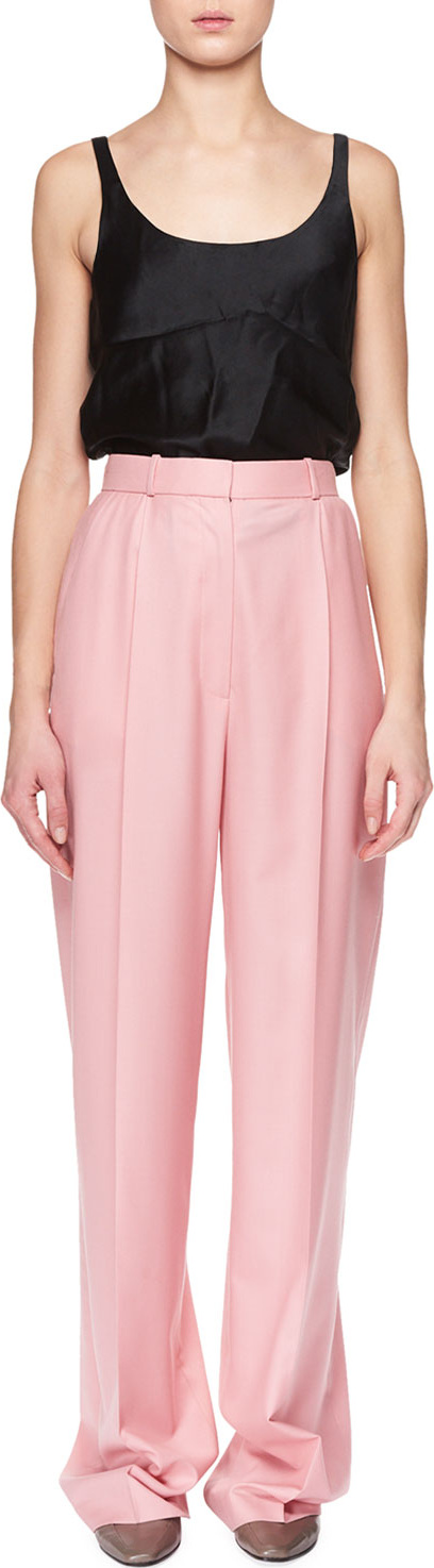 THE ROW Elin High-Waist Wide-Leg Wool Pants