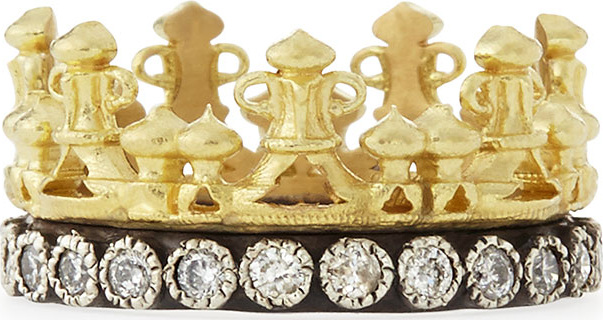 Armenta 18k Gold & Midnight Diamond Crown Ring