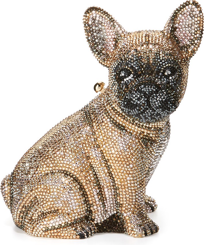 Judith Leiber Pierre French Bulldog Crystal Clutch Bag  Champagne