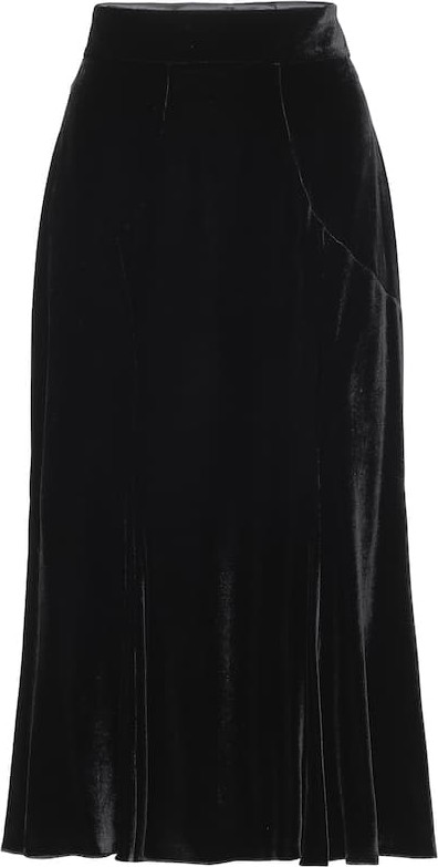 Dolce & Gabbana High-rise velvet midi skirt