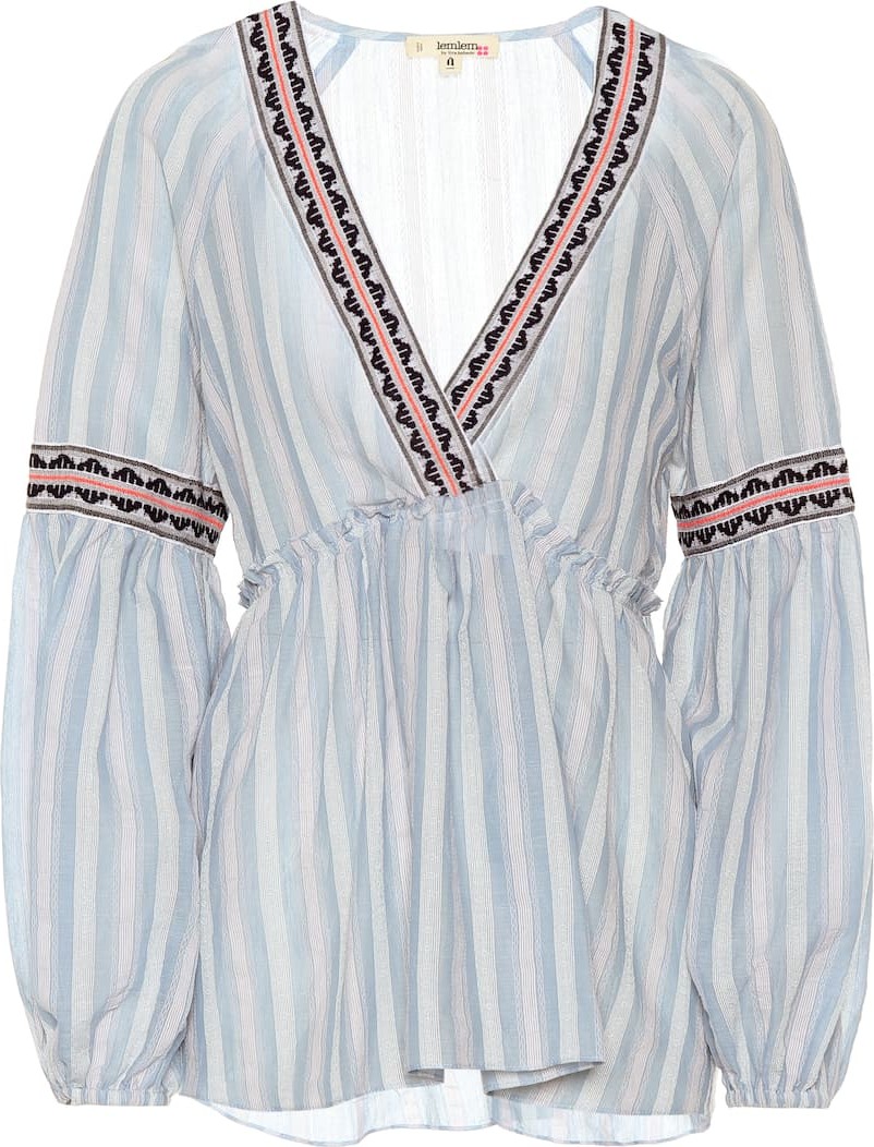 LemLem Nefasi striped cotton-blend blouse