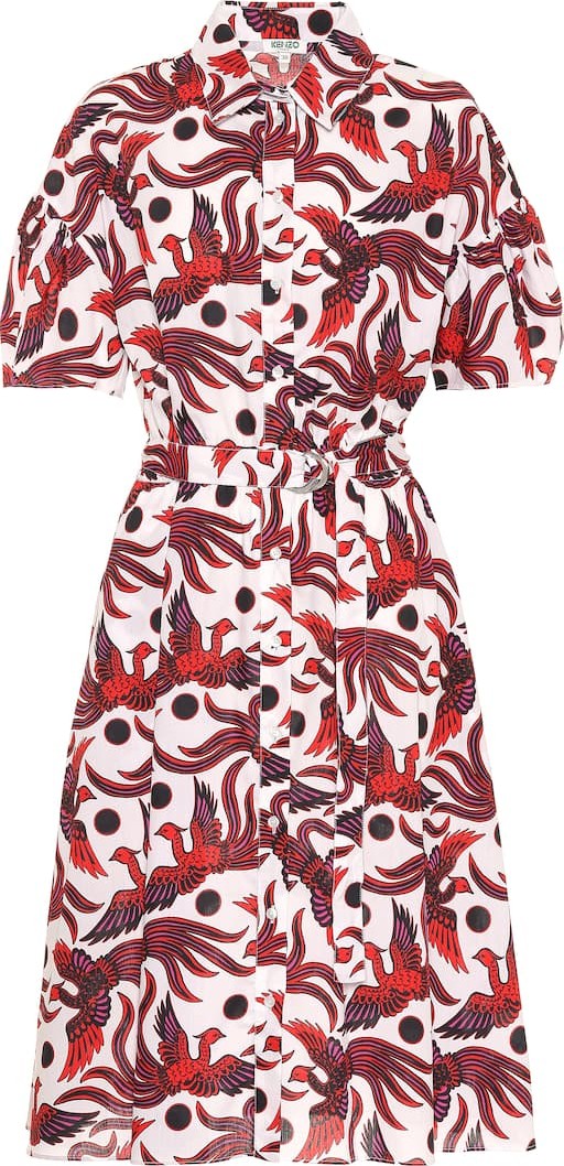 KENZO Printed cotton shirt dress