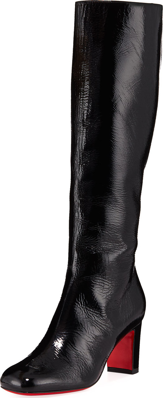 Christian Louboutin Cadrilla Botta Patent Red Sole Boots