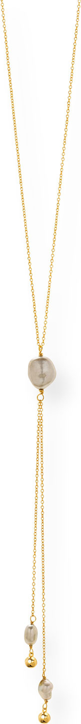 Gorjana Vienna Adjustable Pearl Lariat Necklace