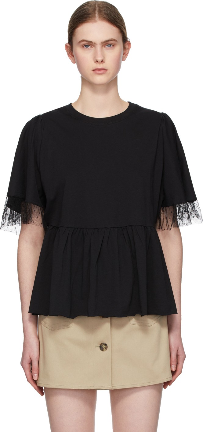 RED Valentino Black Tiered T-Shirt