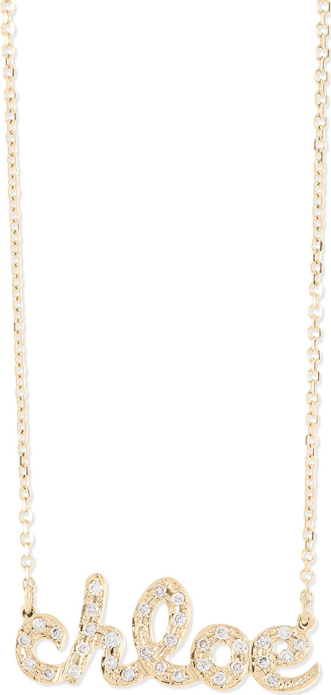 Sarah Chloe Ava Petite Diamond Name Pendant Necklace