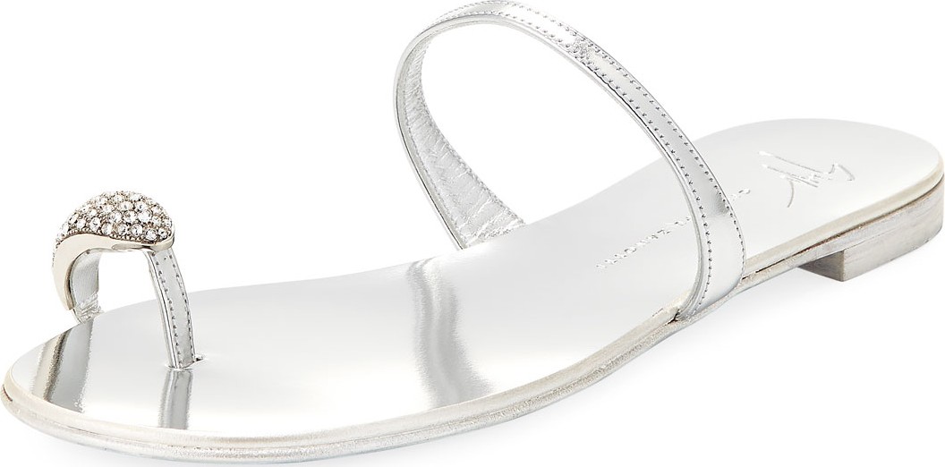 Giuseppe Zanotti Crystal-Embellished Flat Toe-Ring Sandals