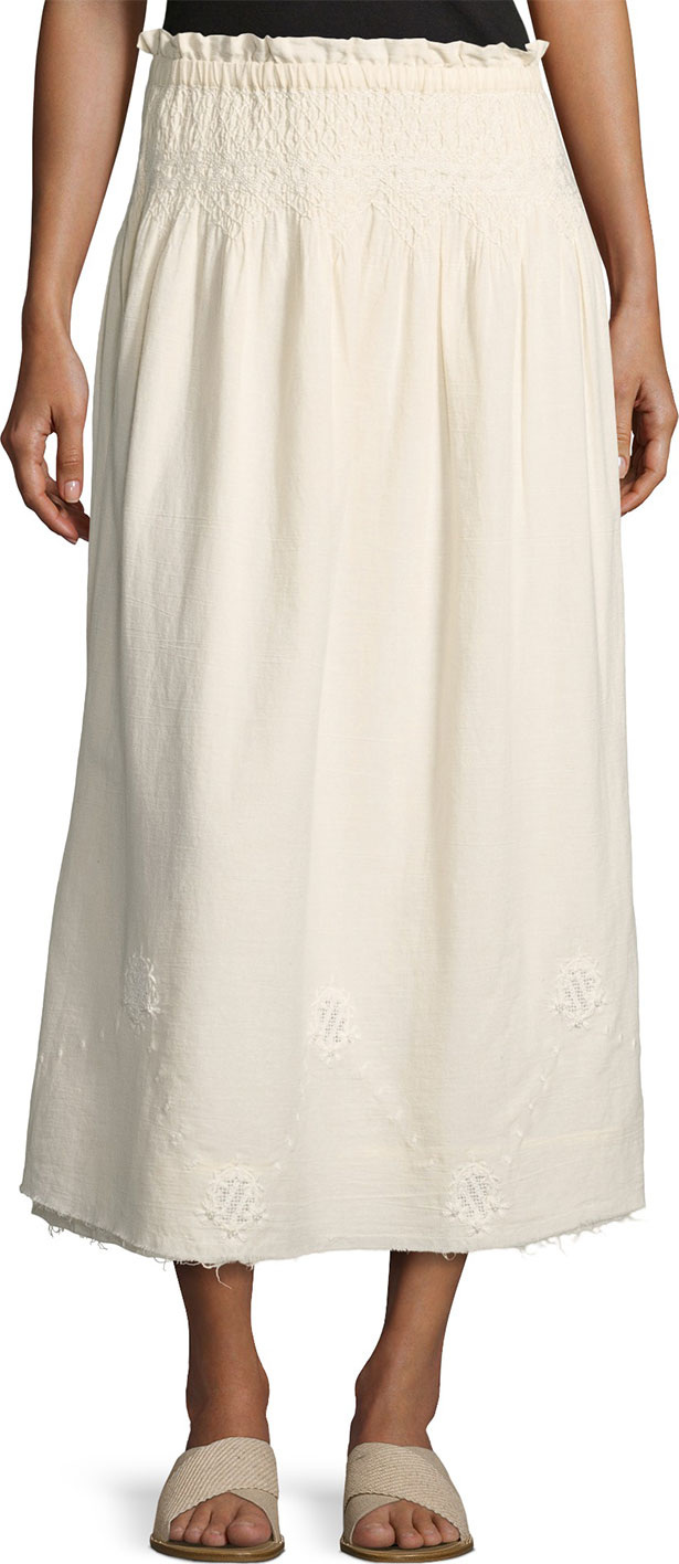 Current/Elliott The Rancher Convertible Maxi Skirt, Beige